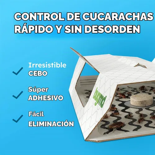 Vista 3 de BugMD Trampa para Cucarachas de Interior y Mata Cucarachas - Trampa Pegajosa para Insectos, Arañas y Grillos para el Hogar - Trampas de Pegamento