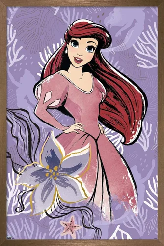 Vista 13 de Disney Ultimate Princess Celebration - Póster de pared de Ariel, 22.4 pulgadas de largo x 14.7 pulgadas, versión enmarcada en madera de granero