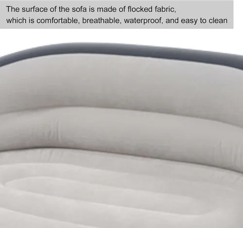Vista 7 de Sofá inflable doble plegable, colchón inflable con reposabrazos, sofá de aire portátil para sala de estar interior y balcón al aire libre, patio