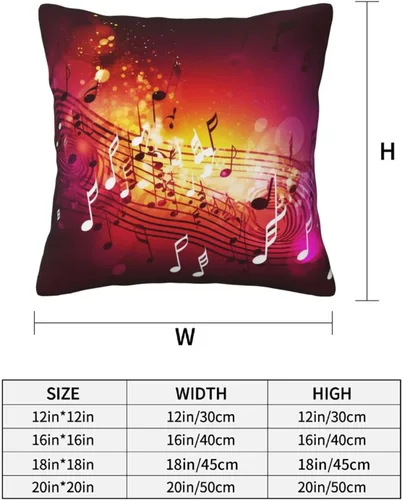 Vista 3 de 2 Pack Decorative Throw Pillow Covers 18"x18" Square Cushion Cover Boho Farmhouse Pillowcase for Couch Sofa Bedroom Living Room Home Decor Music