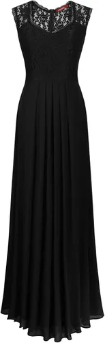 Vista 5 de Miusol - Vestido de mujer casual con cuello en V sin mangas estilo vintage para boda maxi vestido