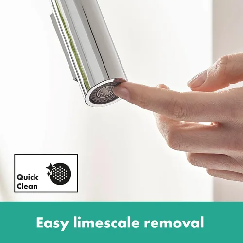 Vista 7 de Hansgrohe Metropol - Grifo de cocina para baño individual empotrado con palanca, color negro mate 240 con rociador extraíble y rango giratorio