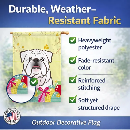 Vista 193 de Caroline's Treasures BB1923GF Bandera decorativa para jardín con diseño de Border Collie, para caza de huevos de Pascua, para jardín, jardín, patio