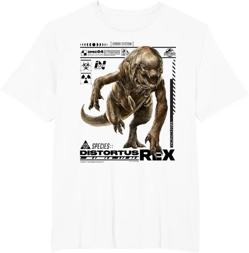 Vista 12 de Jurassic World Rebirth Distortus Rex Ingen Species File Camiseta Gris Oscuro