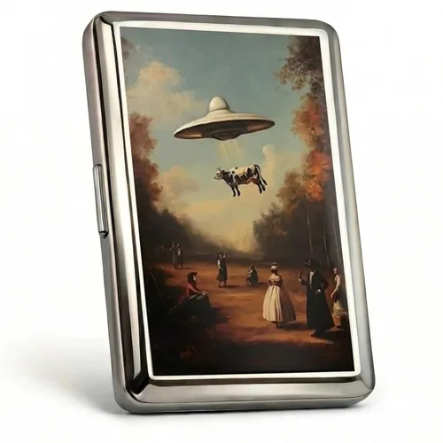 Vista 15 de Cartera de metal con diseño Art Deco de estilo vintage versátil para tarjetas y dinero en efectivo, con capacidad para tarjetas de crédito, tarjetas