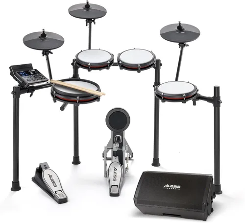 Vista 9 de Alesis Nitro Pro y Strike Amp 8 MK2 - Juego de batería eléctrica con altavoz amplificador de batería de 8 pulgadas de 2000 W, con Bluetooth