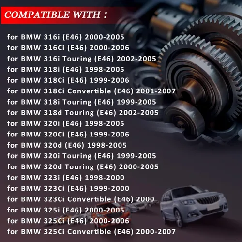 Vista 2 de Kit de depósito de recuperación de desbordamiento de refrigerante de motor de 6 piezas para BMW 1998-2006 E46 316i 318i 320i 320Ci 323i 325i 323Ci