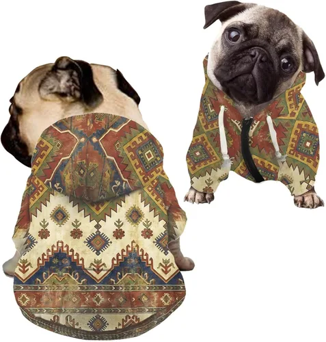 Vista 25 de Howilath Sudaderas con la bandera estadounidense para perros medianos, abrigo de invierno con diseño de pata de cachorro, ropa cálida con capucha