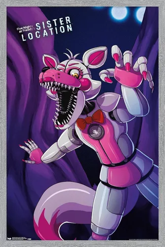 Vista 17 de Trends International Five Nights at Freddy's: Sister Location - Póster de pared Funtime Foxy, 14.725 x 22.375 pulgadas, versión enmarcada de madera