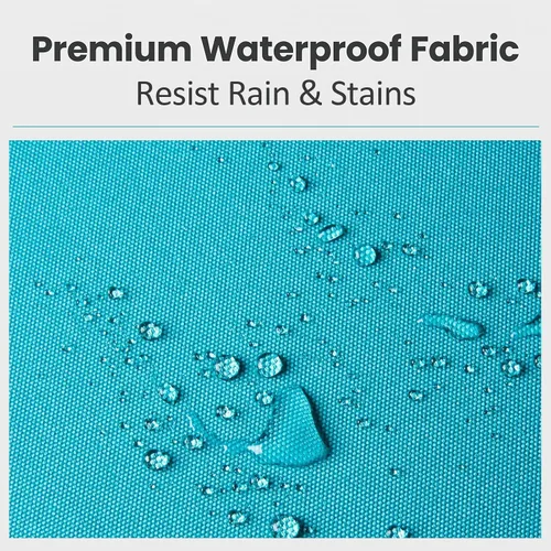 Vista 6 de KINTNESS Fundas de cojín de repuesto para sofá modular de ratán de 7 piezas, 14 fundas impermeables para cojines de patio con cremallera (azul)