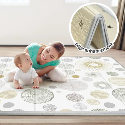 Vista 7 de Alfombra de Juego Plegable para Bebé, PIGLOG 50X50 Alfombra de Pañal Impermeable para Bebés y Niños Pequeños, Alfombra de Espuma Segura para Tiempo