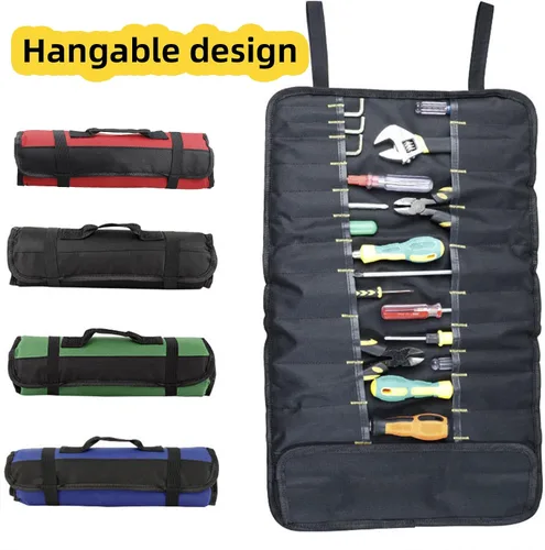 Vista 8 de Bolsa de herramientas para llaves, bolsa organizadora de herramientas multiusos, organizador de rollos de herramientas, bolsa de herramientas