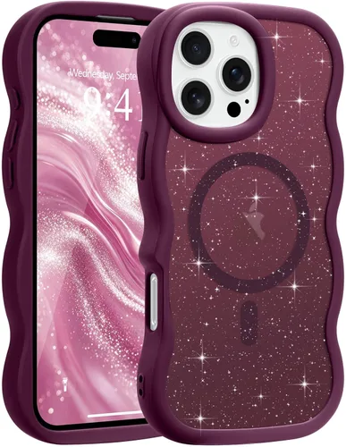 Vista 173 de Pepmune - Funda para iPhone 12 Pro Max con marco ondulado y estructura rígida, color mate claro, cubierta trasera unisex, compatible con Magsafe