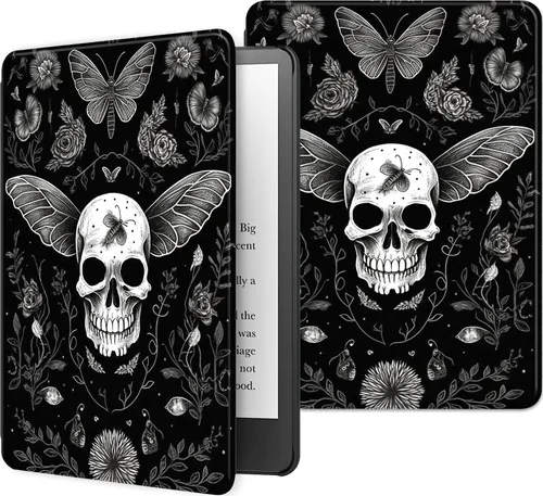 Vista 49 de Funda para Kindle básico de 6 pulgadas (11.ª generación), múltiples ángulos, piel sintética, delgada, con función de encendido y apagado automático