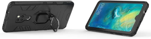 Vista 3 de Funda para Huawei Mate 20 con protector de pantalla de vidrio templado y soporte magnético para anillo con soporte, accesorios delgados para celdas