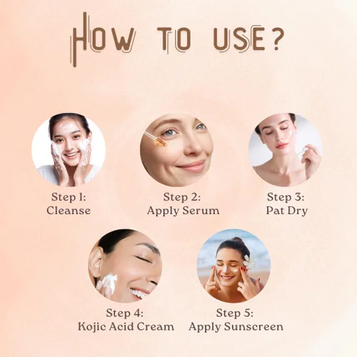 Vista 7 de Crema facial de ácido kójico con vitamina C, alantoína y niacinamida para manchas oscuras, hiperpigmentación y tono de piel desigual, fórmula