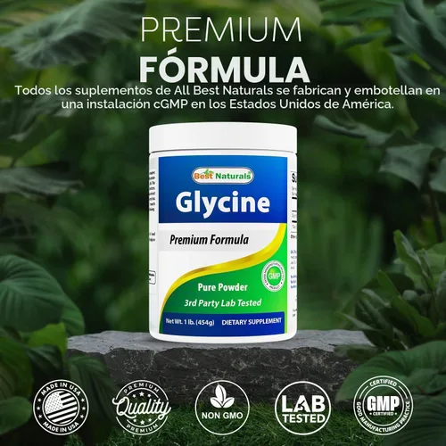 Vista 5 de Best Naturals Polvo de glicina 1 LB - Neurotransmisor y apoyo de relajación