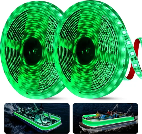 Vista 16 de Luces de barco de 25 pies para pesca nocturna, tira de luces LED marinas de 12 V, impermeable, luz interior para pontón, kayak, barcos Jon, lanchas