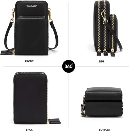 Vista 2 de Bolso chico en bandolera de mujer para celular minicartera tarjetera monedero de manohombro