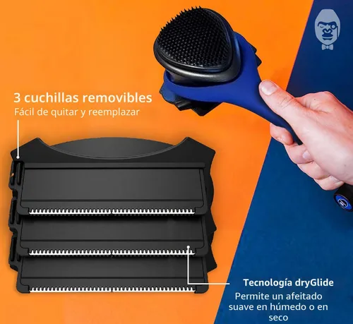 Vista 4 de BAKblade 2.0/ELITE PLUS - Depilador de espalda y afeitadora corporal (bricolaje), mango ergonómico fácil de usar para una afeitada sin dolor, 3