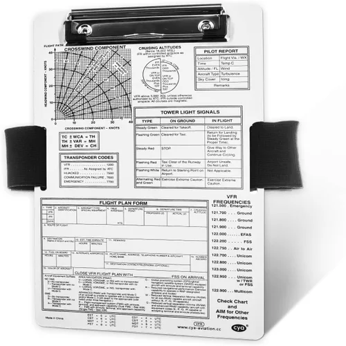 Vista 7 de CYA Rodillera piloto de aluminio IFR - 9.5"x6.5" Aviation Flight Board
