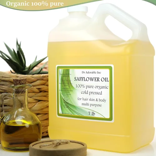 Vista 2 de Dr Adorbale - 7 libras - Aceite de cártamo - 100% puro natural de alto oleico orgánico prensado en frío