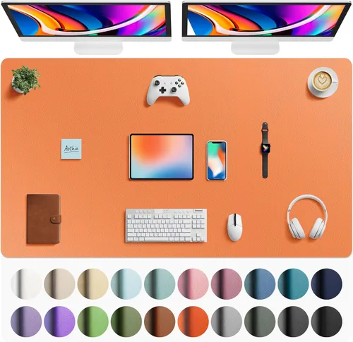 Vista 104 de Aothia - Protector de escritorio de cuero sintético grande, base antideslizante para mouse y superficie para escribir, impermeable, fácil de Agua