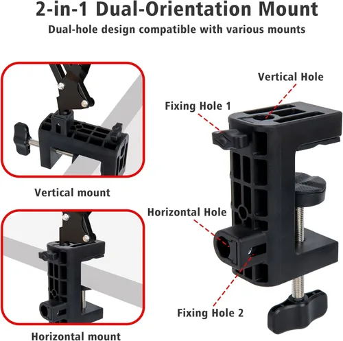 Vista 4 de Abrazadera de escritorio de metal para micrófono Suspensión Boom Scissor brazo soporte soporte con tornillo ajustable por SUNMON