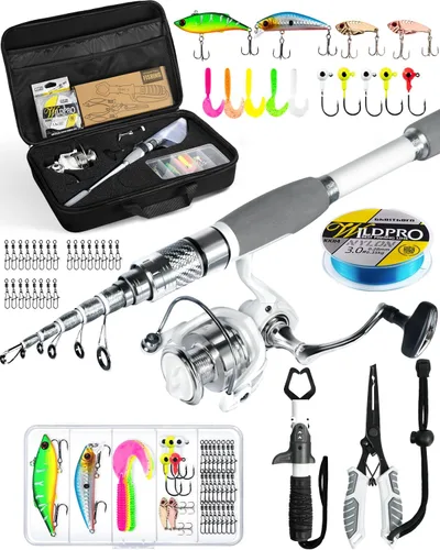Vista 10 de Ghosthorn Telescopic Fishing Rod and Reel Combo Spinning Fishing Pole Kit