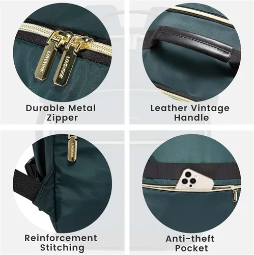 Vista 6 de LOVEVOOK Mochila de viaje grande de 40L para mujeres y hombres, mochila de transporte de 17 pulgadas para viajar en avión, bolsa de viaje