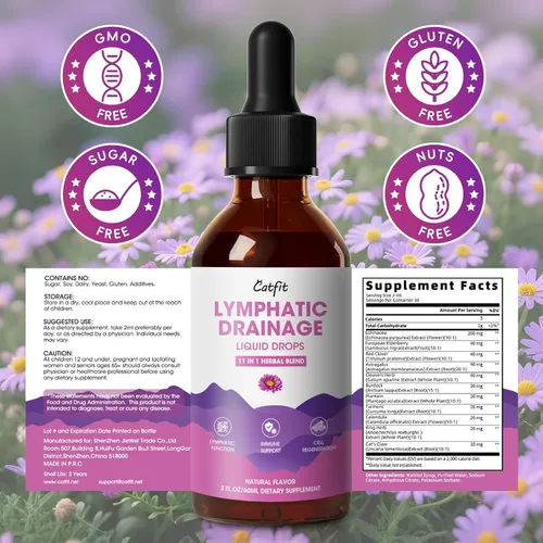 Vista 8 de Gotas de Suplementos de Drenaje Linfático para el Sistema Inmunológico, Apoyo al Sistema Linfático, Limpieza y Desintoxicación, Salud del Hígado