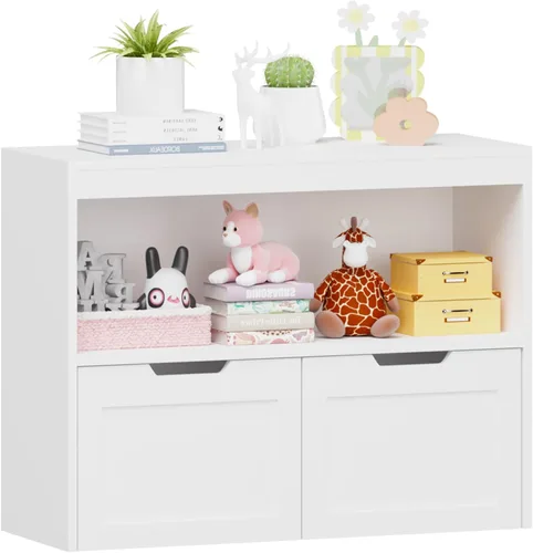 Vista 10 de Ikebana Organizadores y almacenamiento de juguetes para niños, estantería para niños pequeños con cajón, estantería para niños para salas