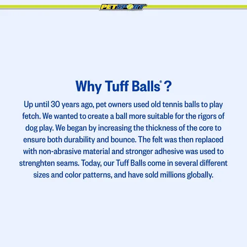 Vista 3 de PetSport Mega Tuff Ball - Mega pelotas de tenis para perros grandes, ideal para aburrimiento y masticadores agresivos, juguete para perros, pelotas