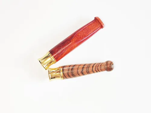 Vista 7 de Juego de 2 portacigarrillos de madera con interfaz de metal, hecho a mano de madera natural, portátil, reutilizable, regular