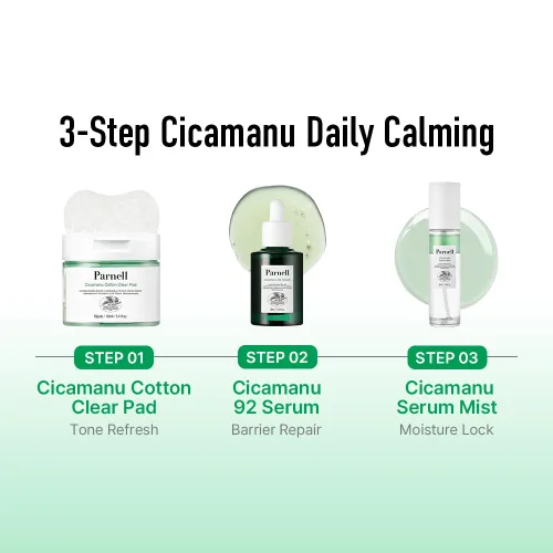 Vista 8 de Parnell Cicamanu 92 Serum (1.01 Fl Oz) 1.0 fl oz Melatonina, Centella Asiática Ceramida para la recuperación durante la noche y calmar la piel