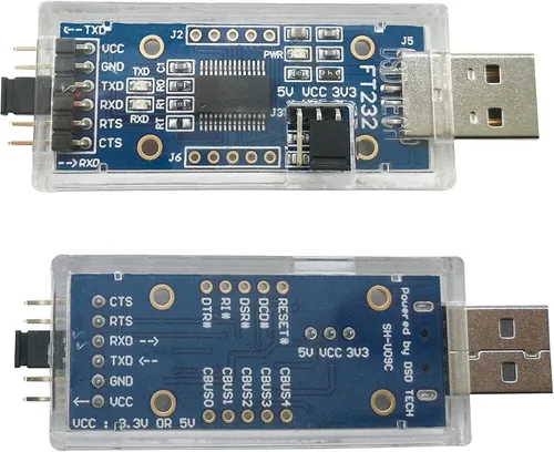 Vista 3 de DSD TECH SH-U09C Adaptador serie USB a TTL con chip FTDI FT232RL compatible con Windows 11, 10, 7 y Mac