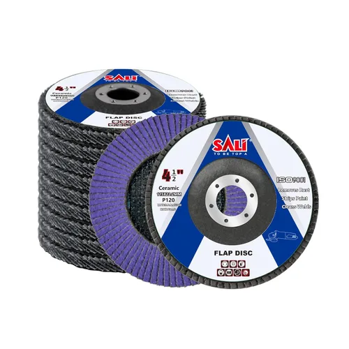 Vista 12 de Sali Paquete de 10 Discos de Aleta de Cerámica Grano 40 de 4.5" x 7/8 Pulgadas Disco de Lijado Tipo Bisel #29 Grado Premium e Industrial Amoladora