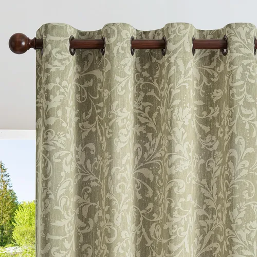 Vista 12 de jinchan Cortinas 80% opacas para dormitorio, cortinas con patrones geométricos para sala de estar, tratamientos de ventana para oscurecer