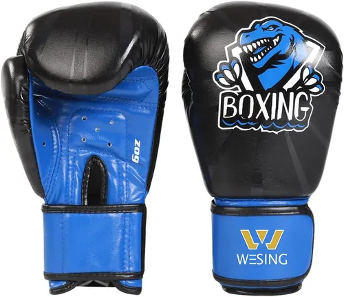 Vista 5 de Wesing - Guantes de boxeo para niños y niños, guantes de entrenamiento de boxeo para niños y niñas de 3 a 8 años, 4 onzas y 6 onzas, para boxeo