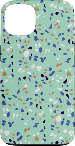 Vista 7 de Fun Vintage Green, Blue, White and Black Terrazzo Case for iPhone 16
