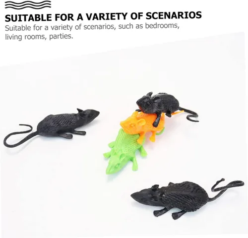 Vista 3 de 18Pcs Realistic Simulated Mouse Toys Halloween Decor Party Layout Props Small Lightweight PE Material for Scary Pranks and Indoor Display