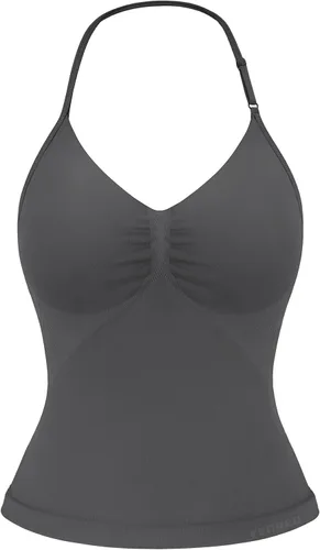 Vista 14 de YEOREO SoftHue Impact Longline Top de Tirantes para Mujer Camiseta sin Mangas Halter para Ejercicio sin Espalda Gimnasio Longline con Correa