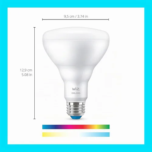 Vista 2 de WiZ - Bombilla inteligente LED BR30 de 65 W a color, paquete de 1, E26, para interiores, se conecta a tu Wi-Fi existente, controla con voz