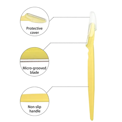 Vista 3 de Maquinilla de afeitar de cejas para mujer, 4 piezas de afeitar Dermaplane para mujer, multiusos, moldeador de pelo facial