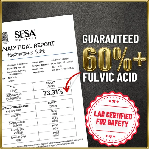 Vista 7 de sesa Resina Shilajit del Himalaya 100% ayurvédica, 50 porciones de 400 mg que ayuda a aumentar la fuerza, más de 85 oligominerales, resistencia e