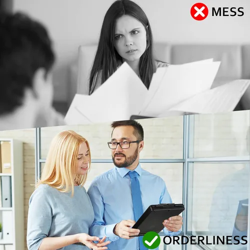 Vista 7 de Fainne Portapapeles resistente con compartimentos de plástico de almacenamiento y asa, portapapeles plegable de gran capacidad con almacenamiento