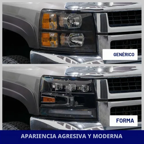Vista 7 de Form Lighting Faros Delanteros Proyectores LED Secuenciales compatibles con Chevrolet Silverado 2007-2013 (par)