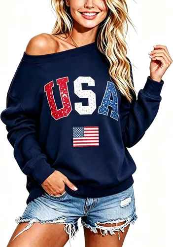 Vista 12 de Sudadera holgada de manga larga con hombros descubiertos para mujer de Halloween Gorro de Navidad negro