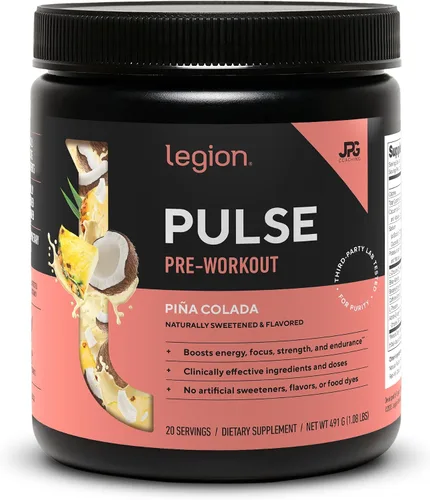 Vista 30 de LEGION Pulse Pre Workout - Bebida preentrenamiento de óxido nítrico totalmente natural para aumentar la energía, sin creatina, endulzada