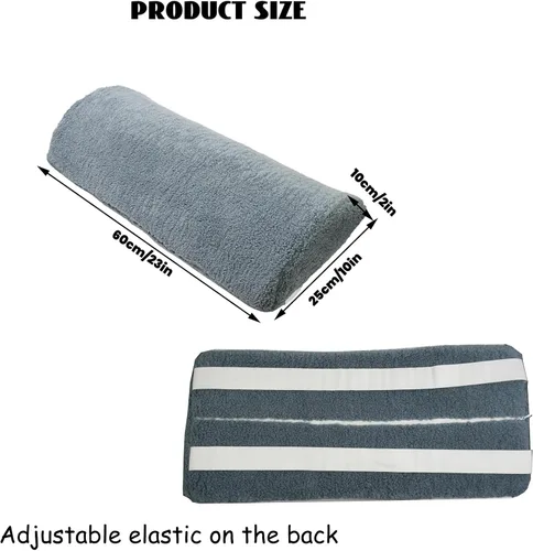 Vista 2 de Cojín reclinable para reposapiés de sofá (23 x 10 x 2 pulgadas), almohada multiusos para pie de media luna, almohada debajo de la rodilla para Azul